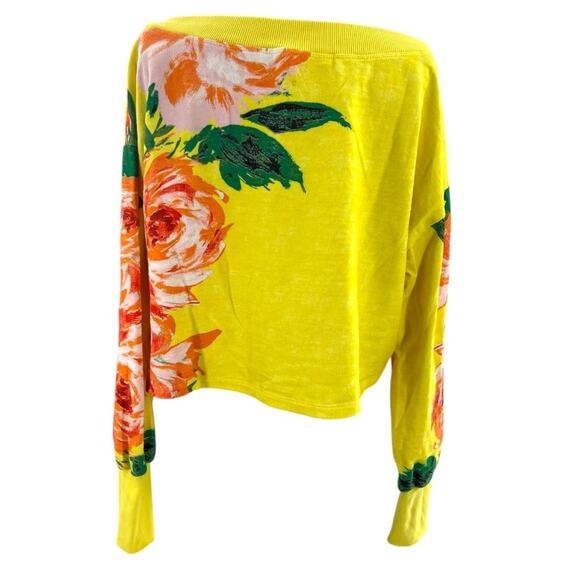 Anthropologie Daily practice cropped floral sweatshirt sz S - Picture 2 of 6